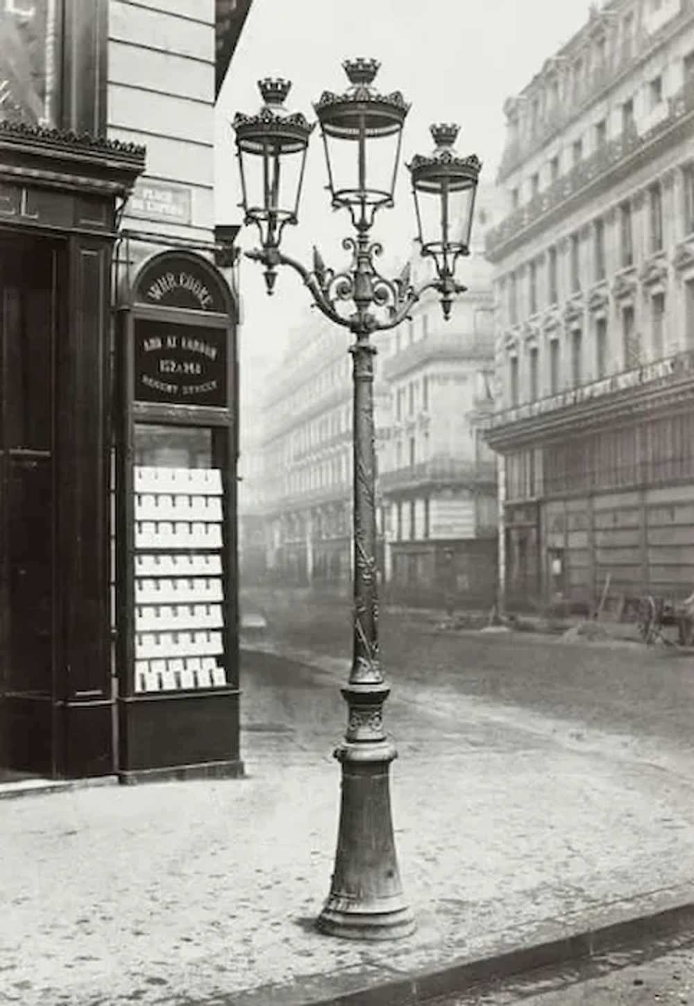 Vintage Large Brooch Pin Paris Street Lantern Rue… - image 9