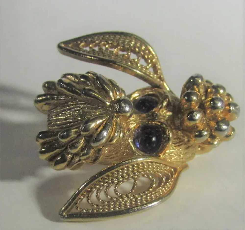 Gold Tone Poodle Head Pin Complete with Golden Wh… - image 7