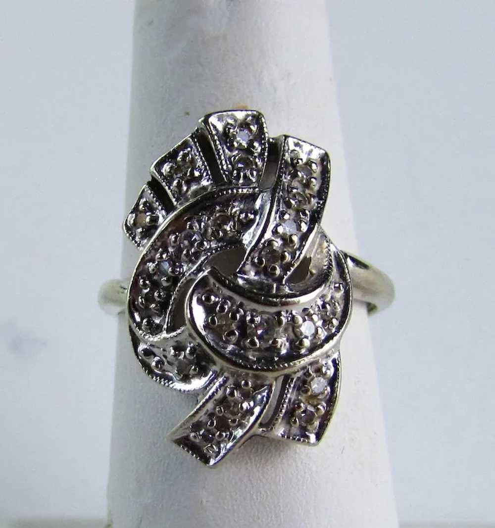 14 Karat White Gold Diamond Ring Covered in Pave … - image 2