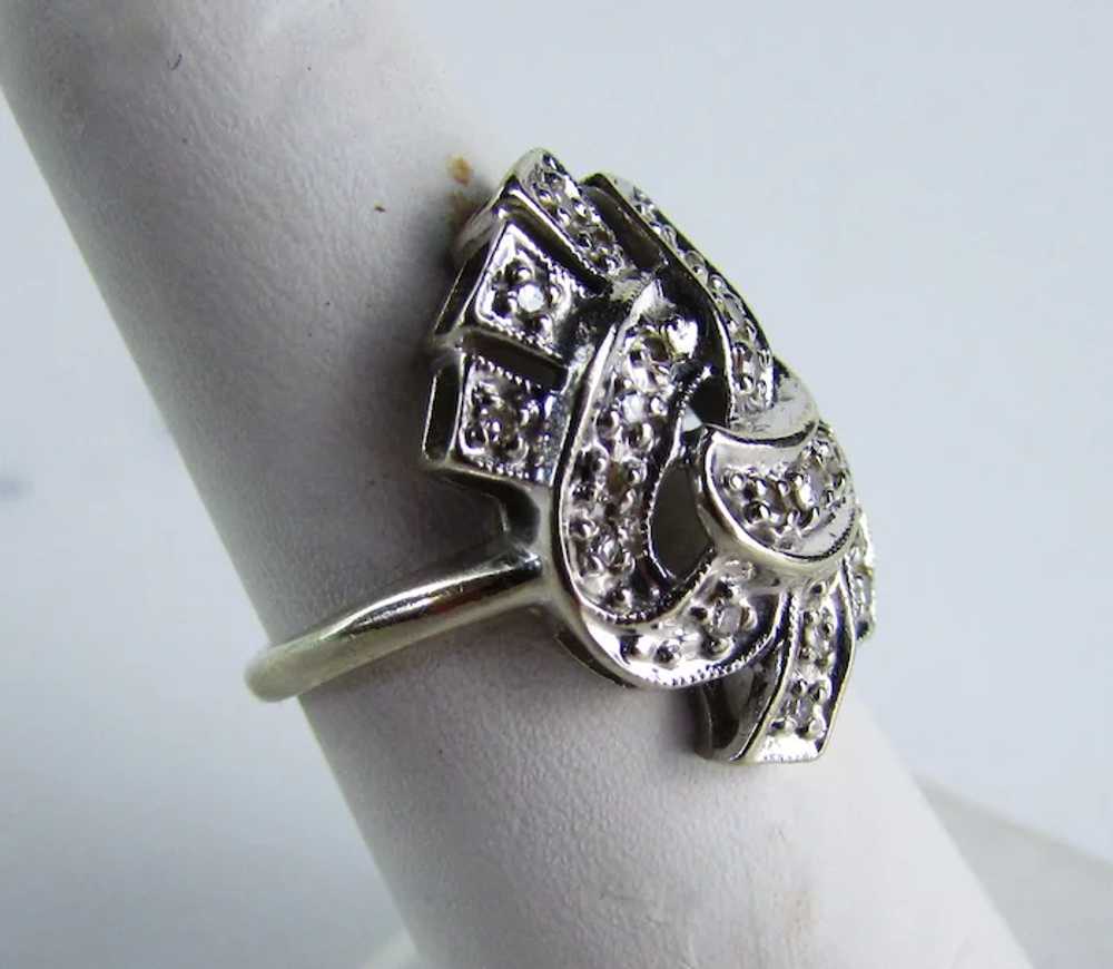 14 Karat White Gold Diamond Ring Covered in Pave … - image 3