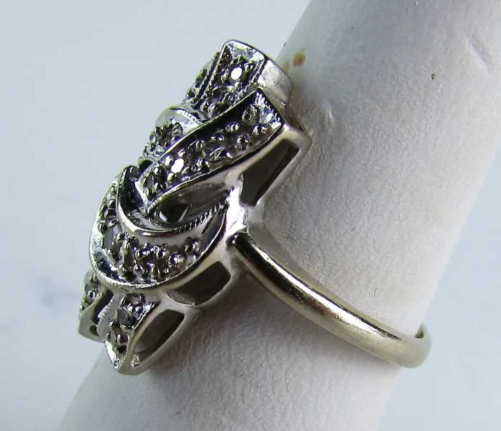 14 Karat White Gold Diamond Ring Covered in Pave … - image 4