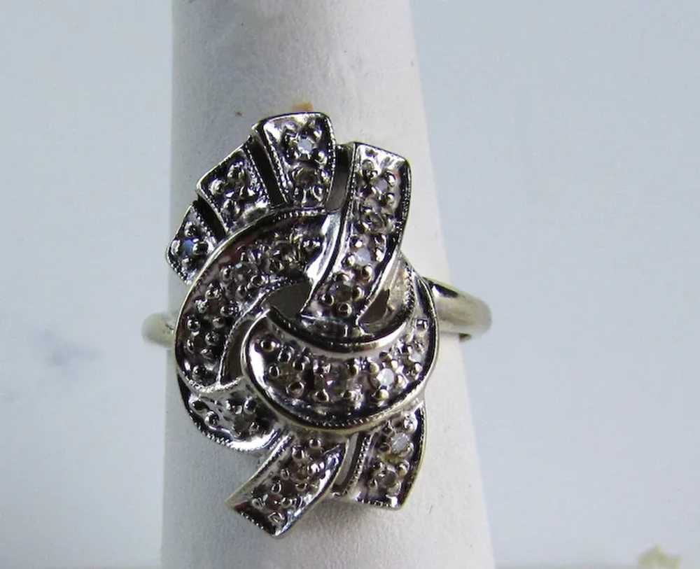 14 Karat White Gold Diamond Ring Covered in Pave … - image 8