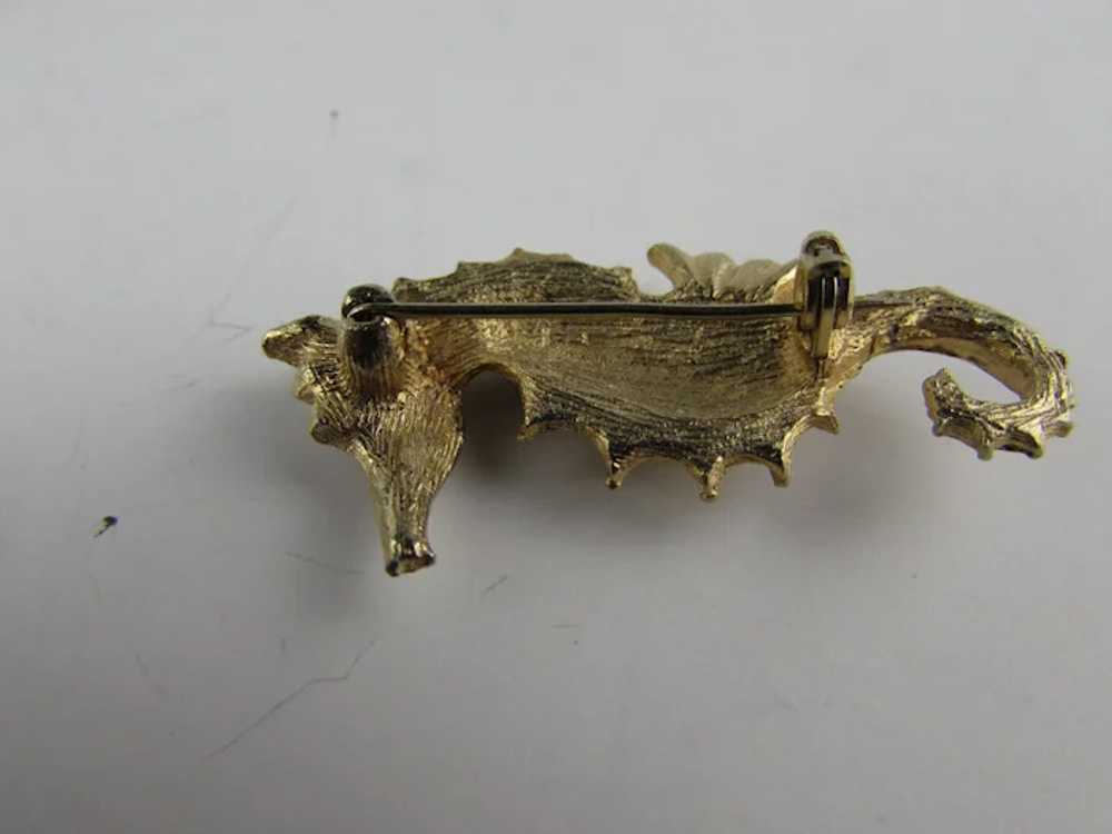 Gold Tone Seahorse Pin - image 4