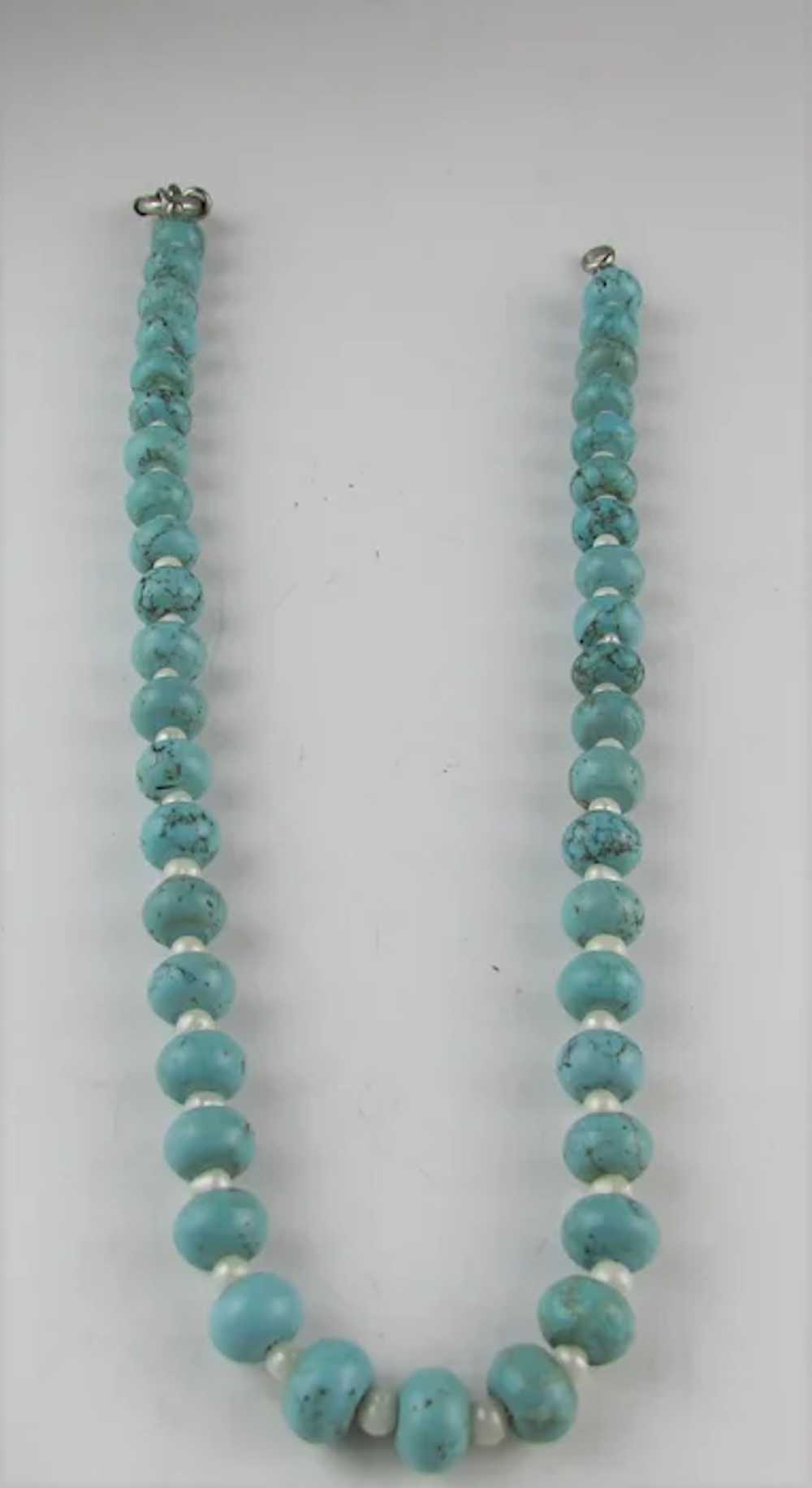 Turquoise Beads With Freshwater Pearl Spacers Nec… - image 11