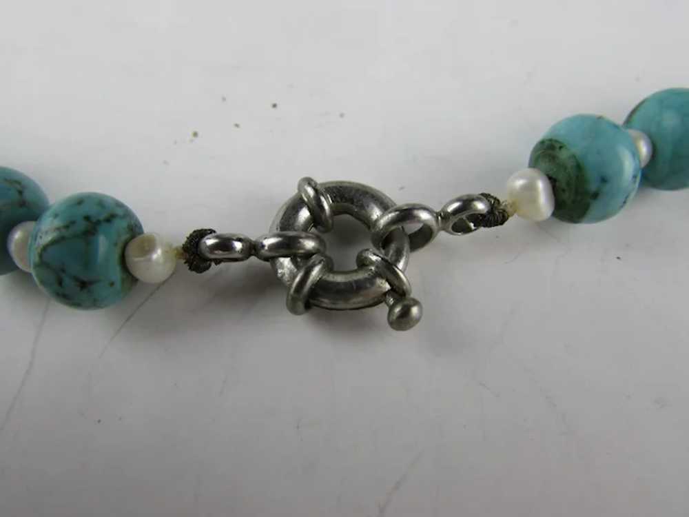 Turquoise Beads With Freshwater Pearl Spacers Nec… - image 9