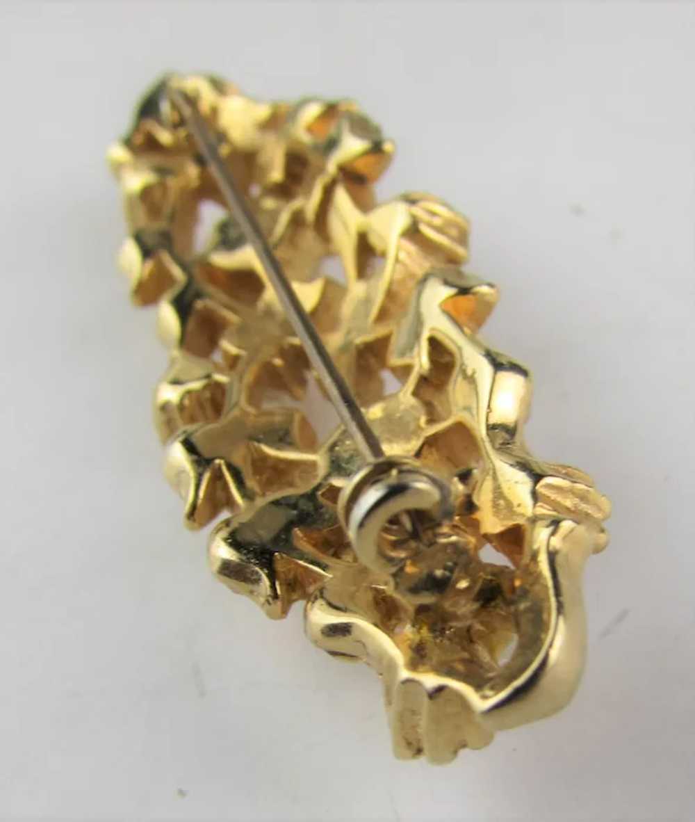 Vintage Gold Tone Pin With Faux Opals, Faux Pearl… - image 3