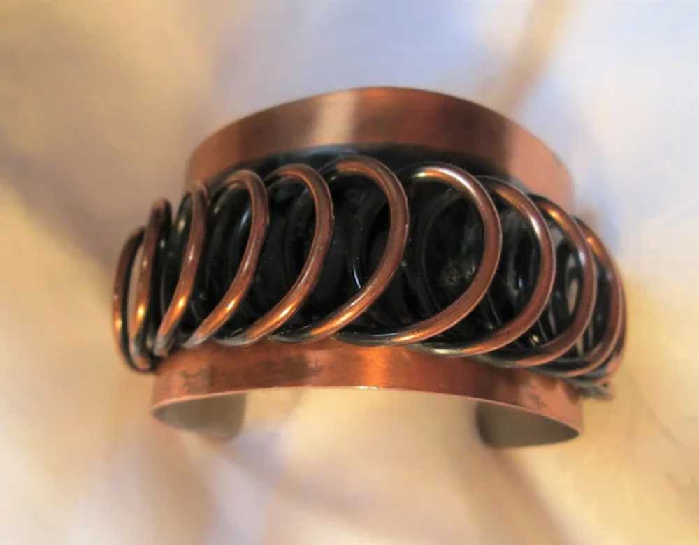 Late 1940’s Renoir Large Coiled Wire Cuff and Scr… - image 3