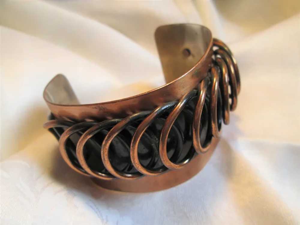 Late 1940’s Renoir Large Coiled Wire Cuff and Scr… - image 4