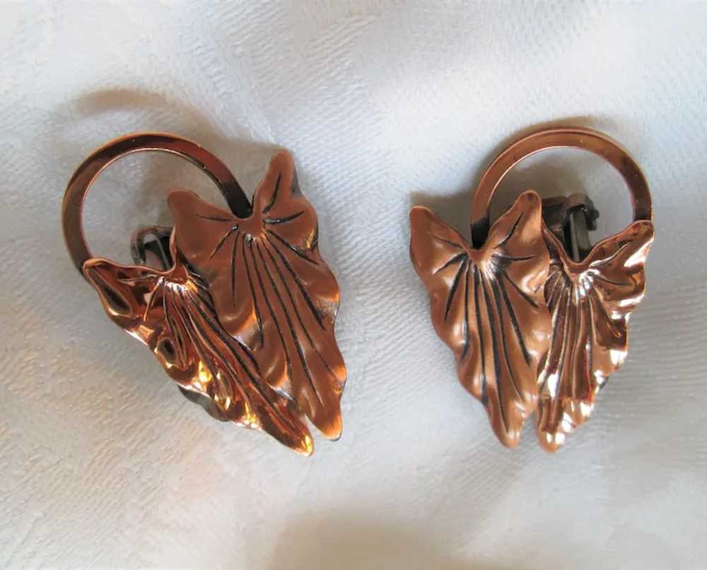 Renoir Copper "Hawaii" Bracelet, Brooch and Earri… - image 10