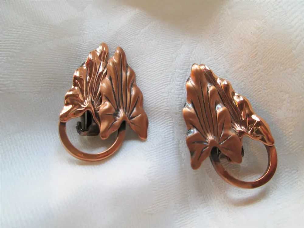 Renoir Copper "Hawaii" Bracelet, Brooch and Earri… - image 11
