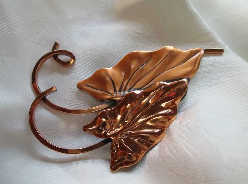 Renoir Copper "Hawaii" Bracelet, Brooch and Earri… - image 8