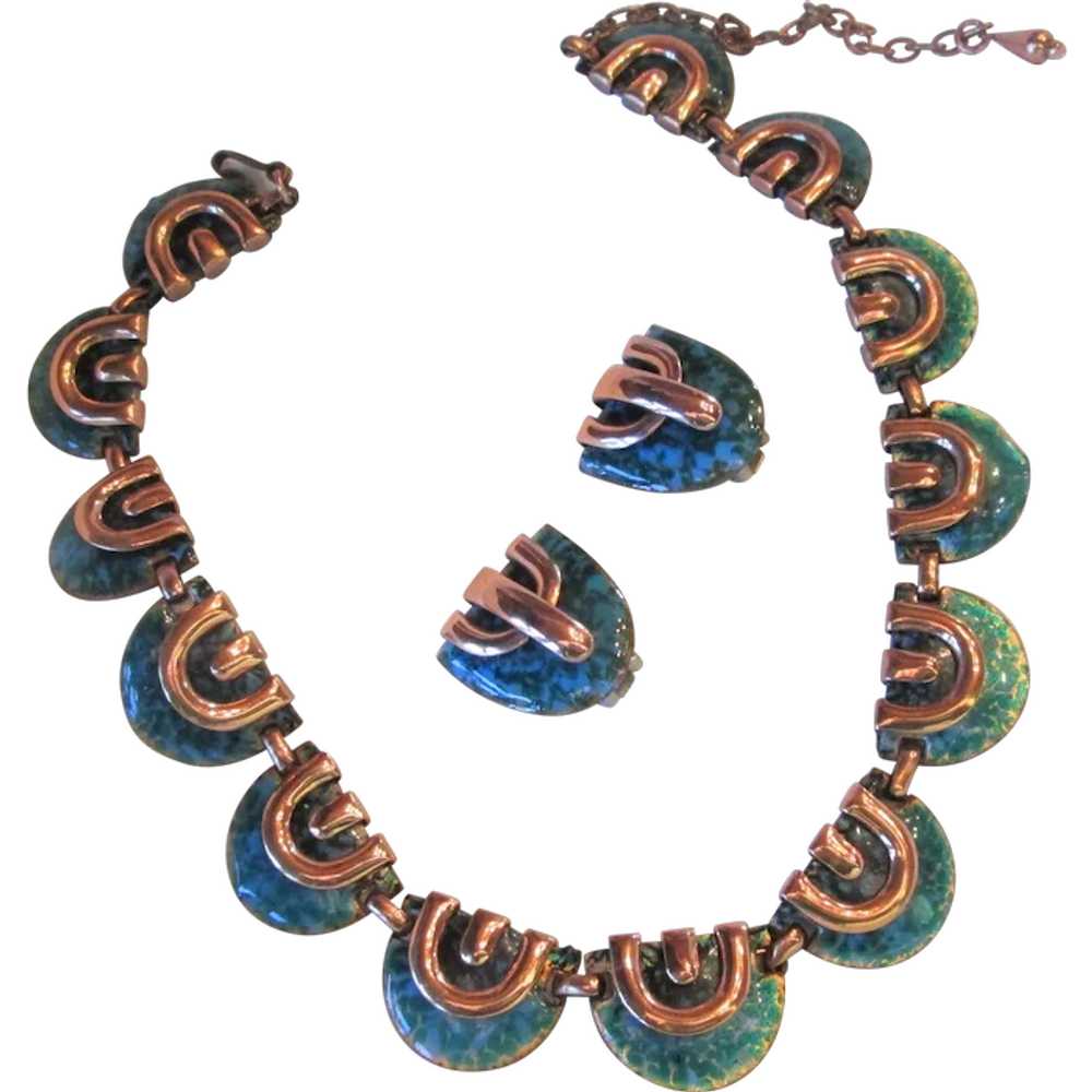 Matisse Blue "Circus" Necklace and Earrings - image 1