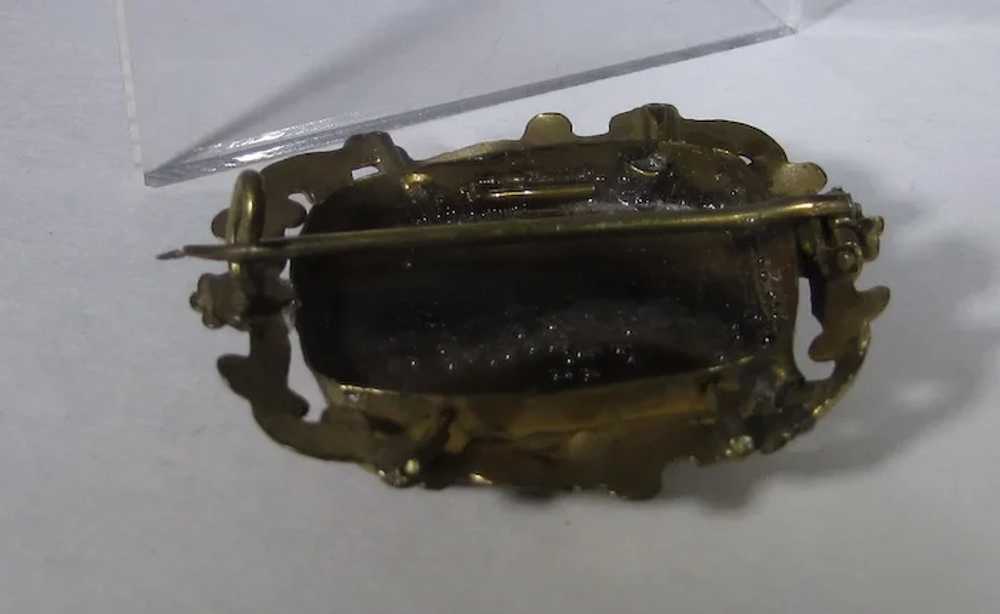 Victorian Brass Agate Pin With C Clasp - image 8