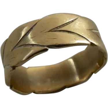 Vintage Mid-Century 14K Gold Ring Wedding Band Me… - image 1