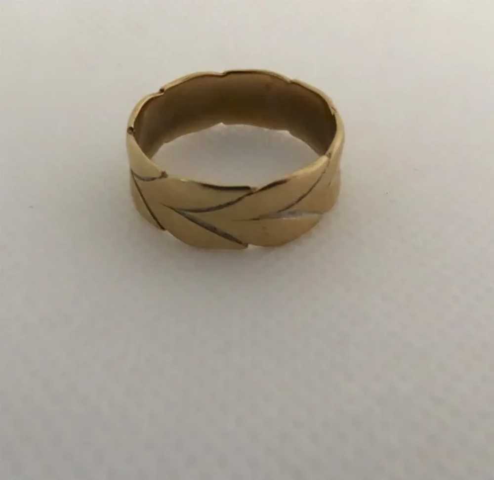 Vintage Mid-Century 14K Gold Ring Wedding Band Me… - image 2