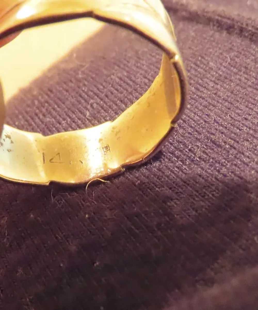 Vintage Mid-Century 14K Gold Ring Wedding Band Me… - image 3