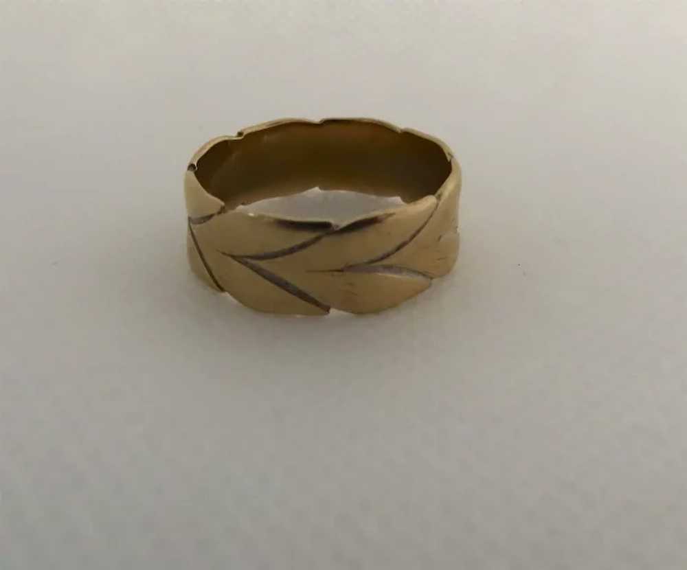 Vintage Mid-Century 14K Gold Ring Wedding Band Me… - image 5