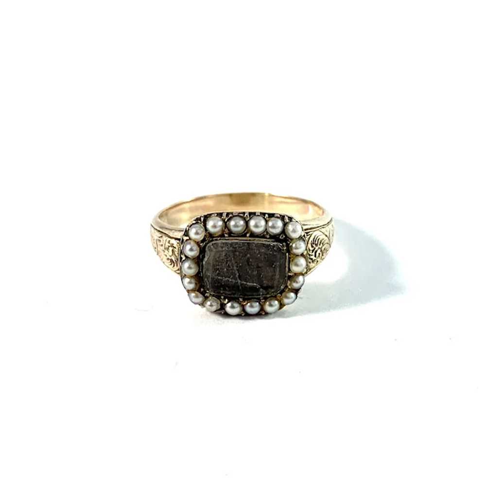 Georgian year 1821 Antique 14k Gold Mourning Ring. - Gem