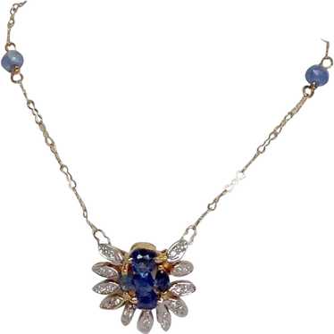 Diamond and Sapphire 14k Necklace