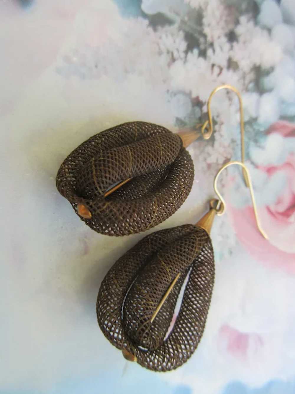 Victorian Antique 10K Hair Earrings - Victorian P… - image 2