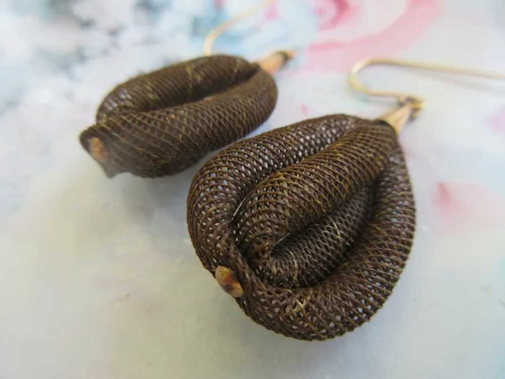 Victorian Antique 10K Hair Earrings - Victorian P… - image 6