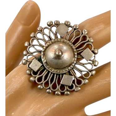 Afghan Ring, Old Silver Ring, Size 8 1/2, Vintage… - image 1
