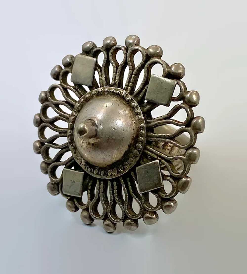 Afghan Ring, Old Silver Ring, Size 8 1/2, Vintage… - image 2
