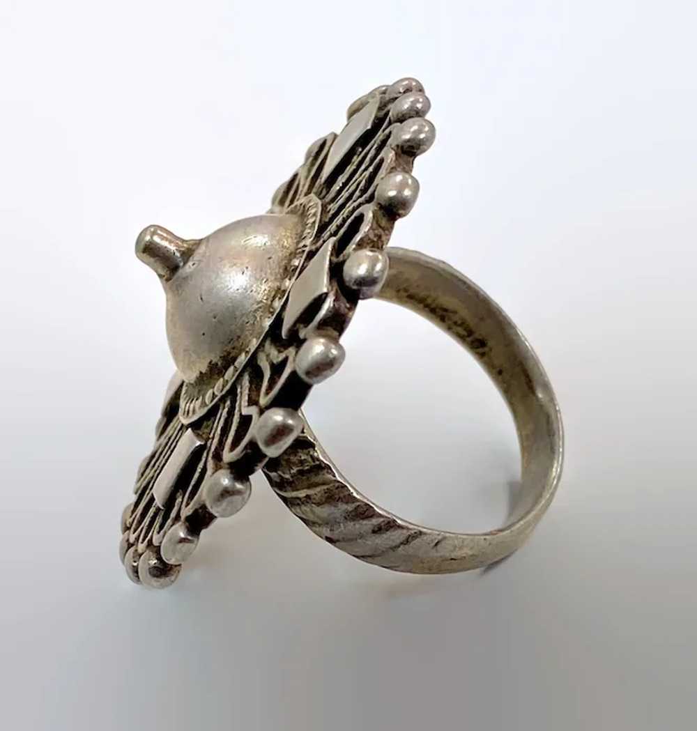 Afghan Ring, Old Silver Ring, Size 8 1/2, Vintage… - image 3