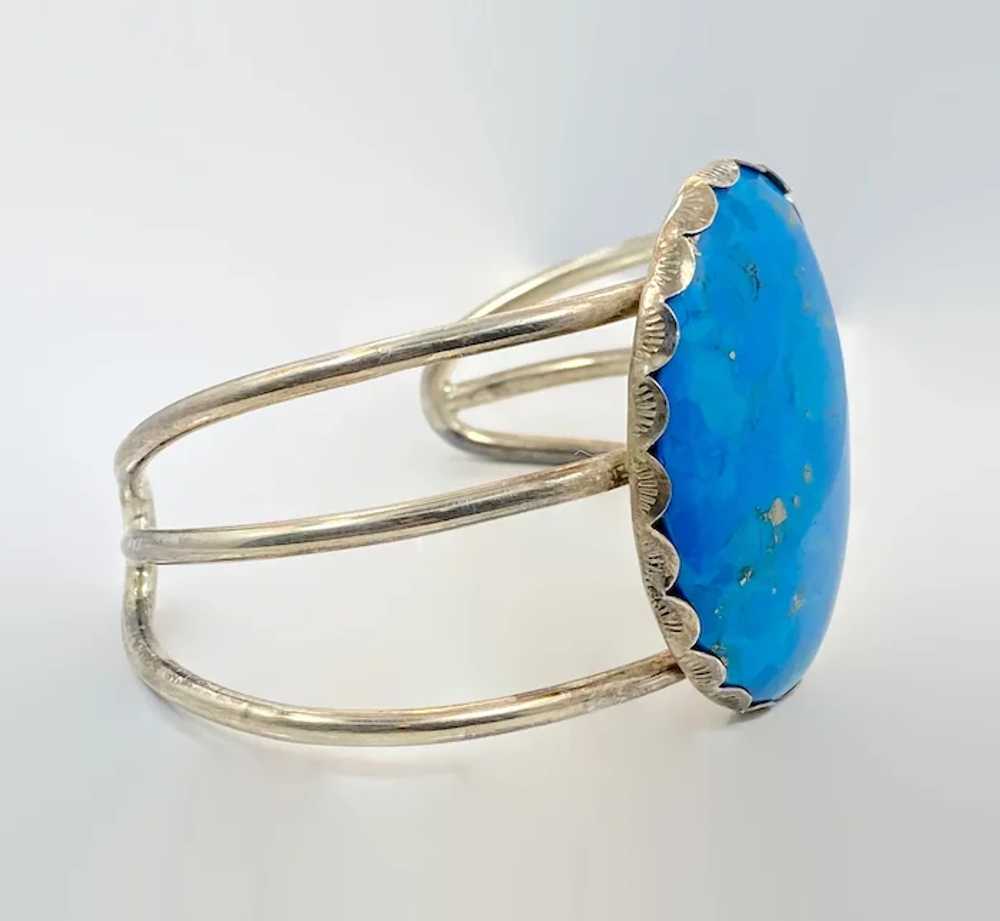 Turquoise Cuff, Sterling Silver, Cuff Bracelet, V… - image 5