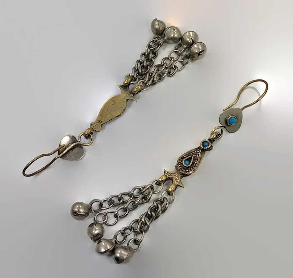 Boho Earrings, Turquoise Earrings, Chains, Afghan… - image 3