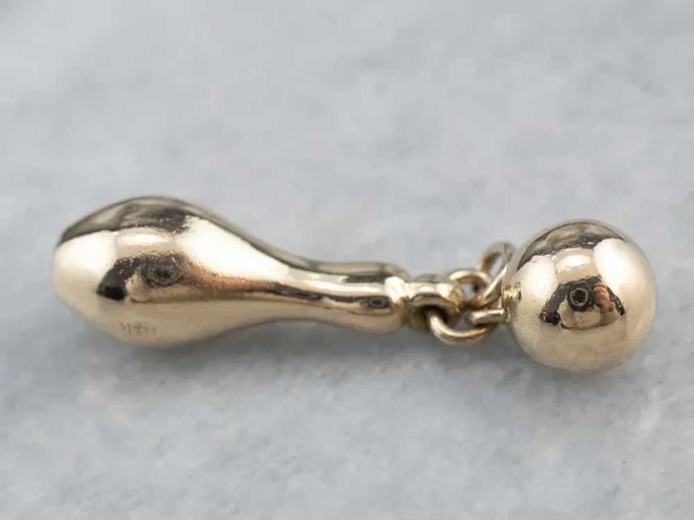 Vintage 14 Karat Gold Bowling Charm Pendant - image 5