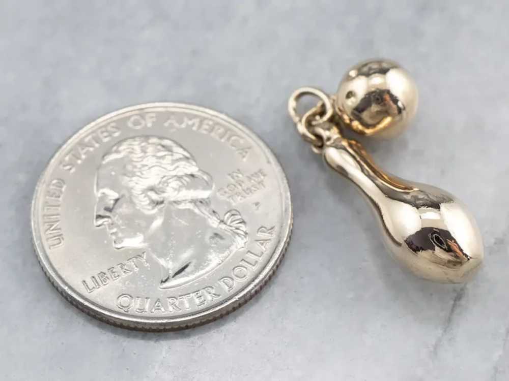 Vintage 14 Karat Gold Bowling Charm Pendant - image 7