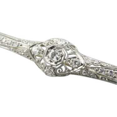 Edwardian Old Mine Cut Diamond Bar Pin