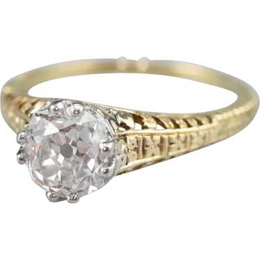 Art Nouveau GIA Certified Diamond Engagement Ring