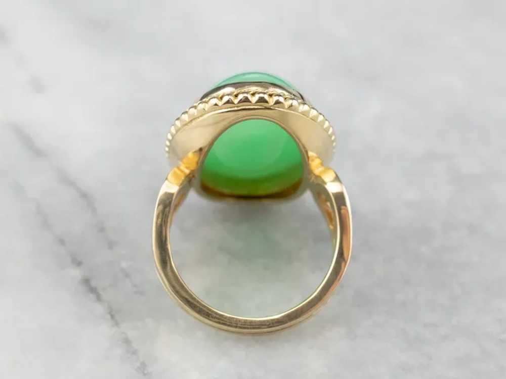 Chrysoprase and 18 Karat Gold Statement Ring - image 5