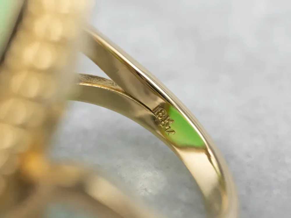 Chrysoprase and 18 Karat Gold Statement Ring - image 6