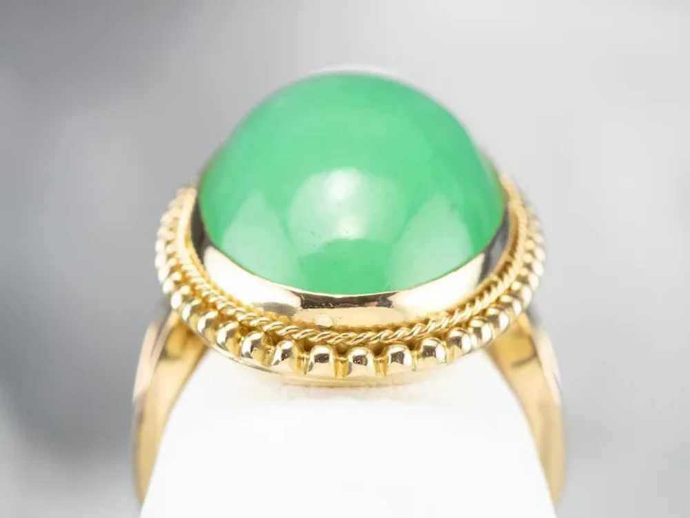 Chrysoprase and 18 Karat Gold Statement Ring - image 7