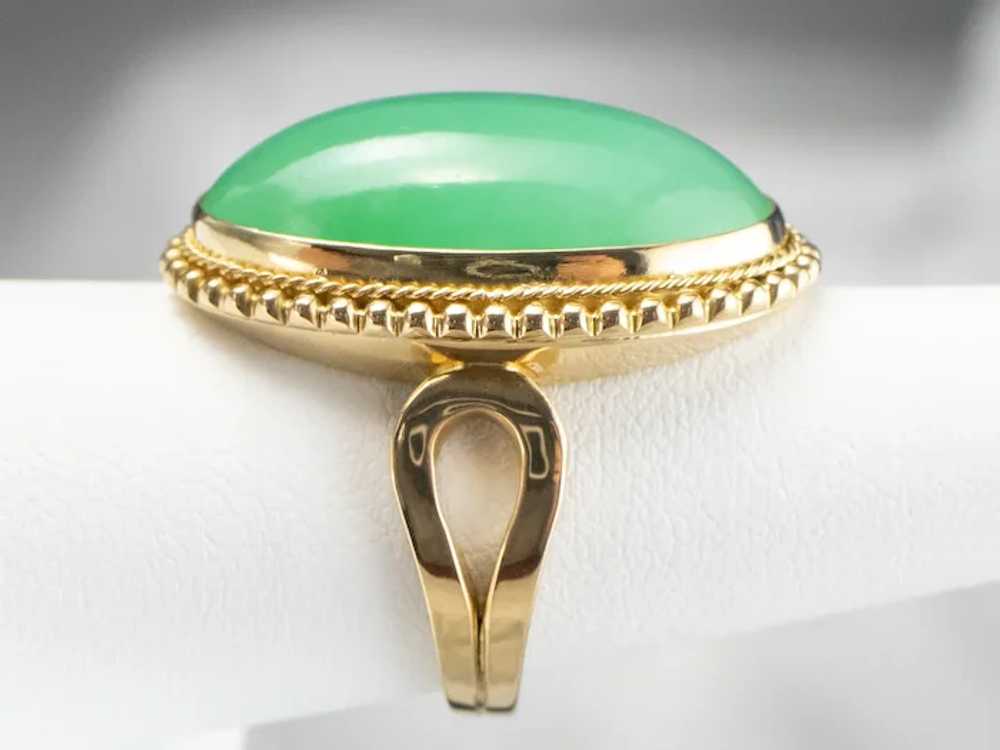 Chrysoprase and 18 Karat Gold Statement Ring - image 8