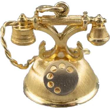 Large 18 Karat Gold Rotary Phone Pendant