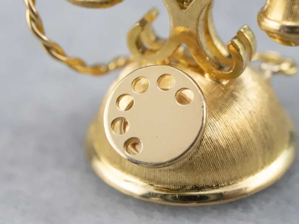 Large 18 Karat Gold Rotary Phone Pendant - image 4