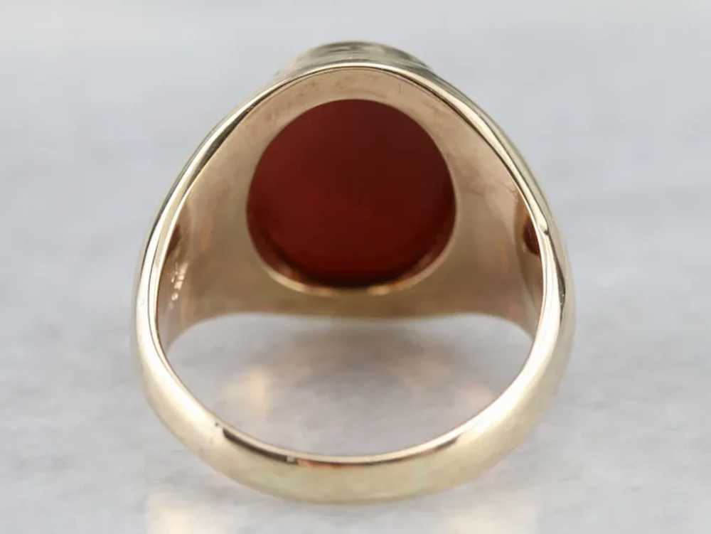 Mid-Century Carnelian Ring - image 5