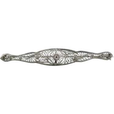 Art Deco Filigree Bar Pin