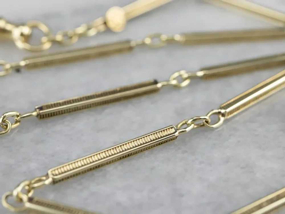 Early Art Deco Bar Link Watch Chain - image 3