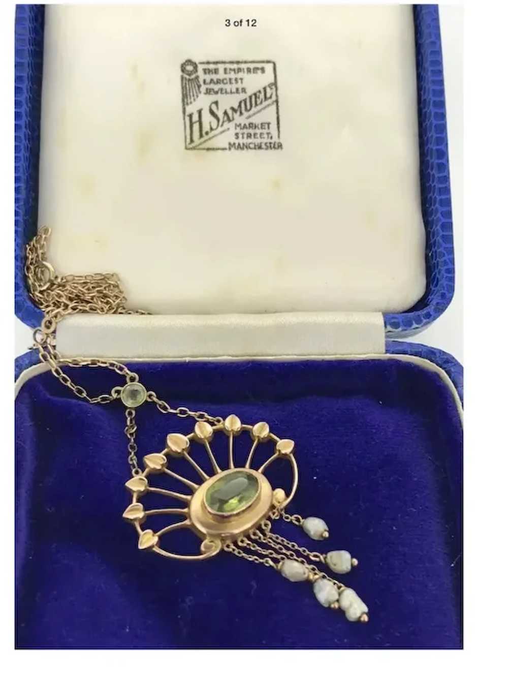 Art Nouveau Fascinating Peridots Necklace Gold 9C… - image 5