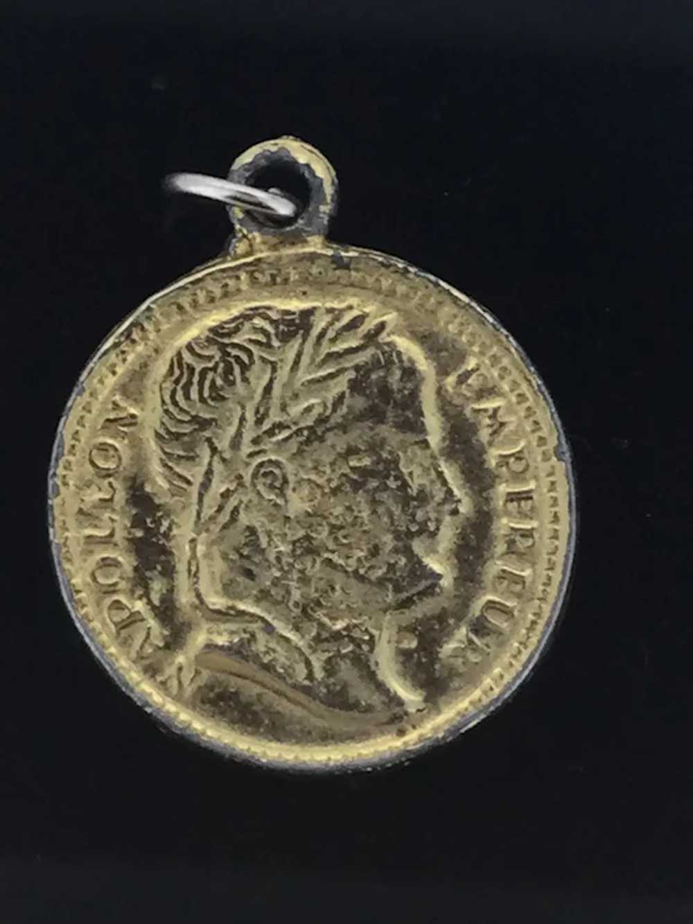 Napoleon Emperor Textured Costume Medal Pendant G… - image 3