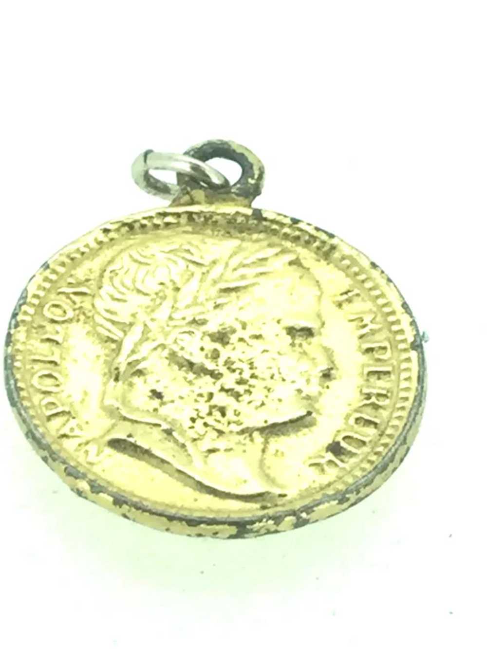Napoleon Emperor Textured Costume Medal Pendant G… - image 6