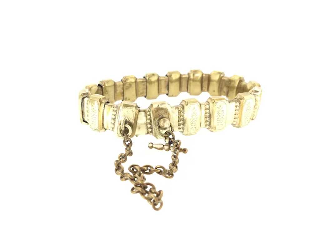 Embossed Articulated Bracelet Gold Filled Victori… - image 2