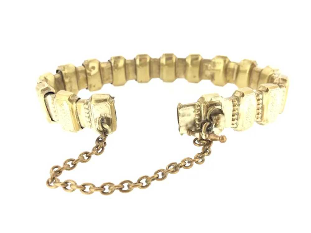 Embossed Articulated Bracelet Gold Filled Victori… - image 3