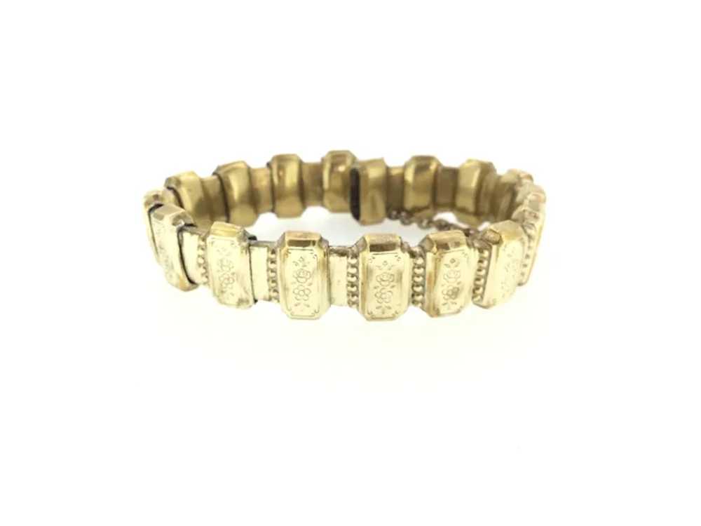 Embossed Articulated Bracelet Gold Filled Victori… - image 4