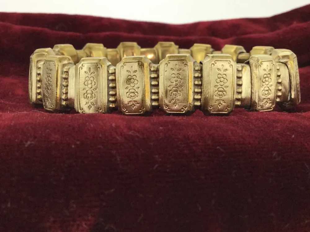 Embossed Articulated Bracelet Gold Filled Victori… - image 8